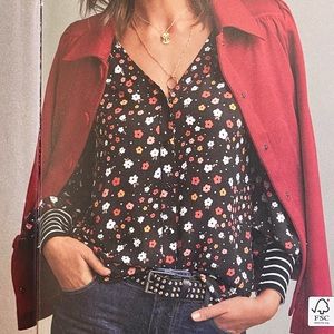 CAbi Floral Blouse